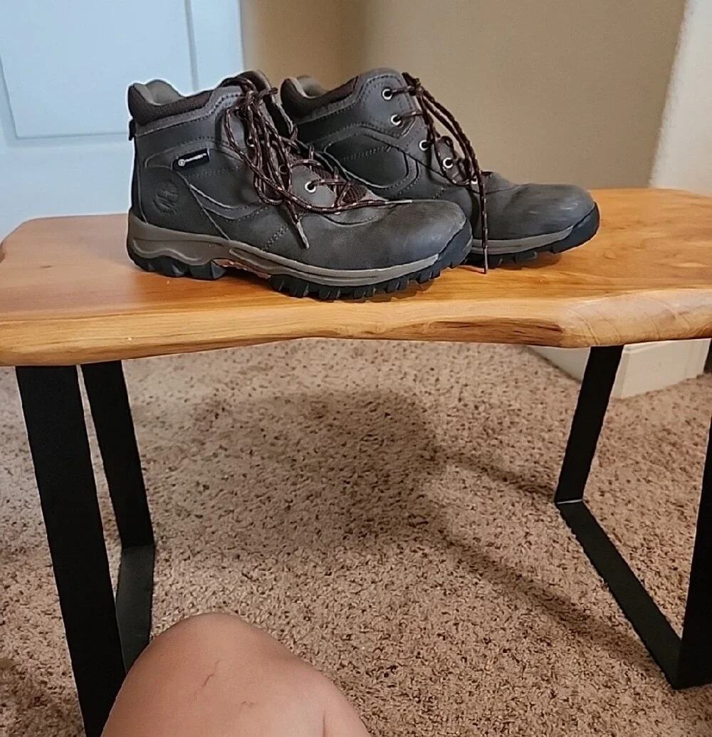 Timberland Boy's Brown Leather Waterproof Lace-Up Hiking/Work Boots